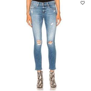 rag & bone Blue Ankle Cropped Jeans